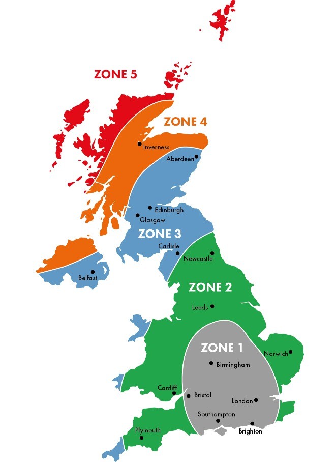 UK Wind Zones Map for Membranes | Klober